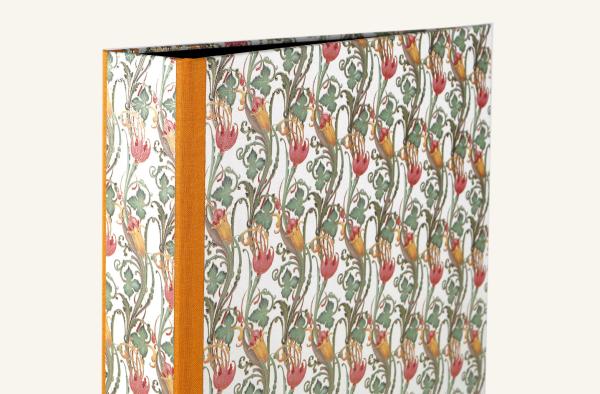 Florentine style folder orange, floral decor